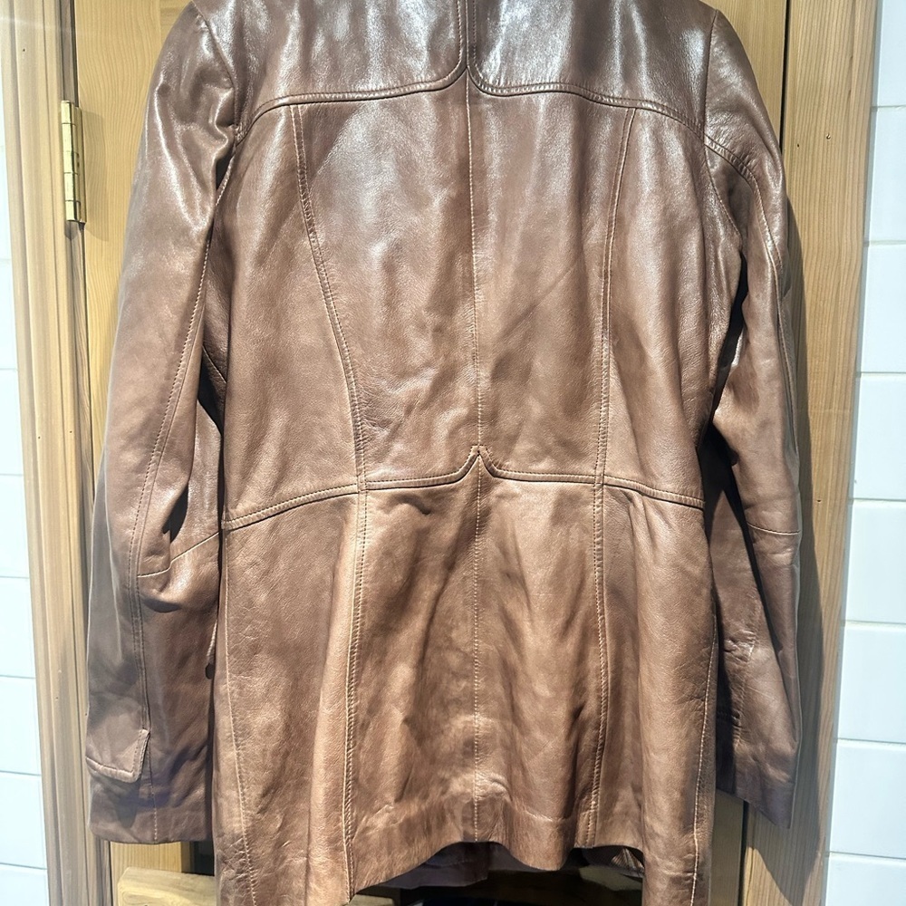 DANIER Brown Genuine Leather Jacket - Size Small - Picture 3 of 4
